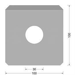 Blok fender (CF-A) 100x100mm - O-kamer 030mm - (UHMW-PE top)