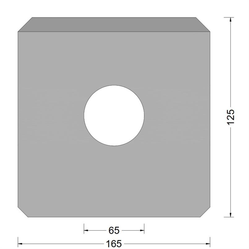 Blok fender (CF-A) 165x125mm - O-kamer 065mm - (UHMW-PE top)