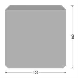 Blok fender (CF-B) 100x100mm - massief - (UHMW-PE top)