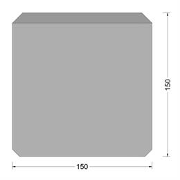 Blok fender (CF-B) 150x150mm - massief - (UHMW-PE top)