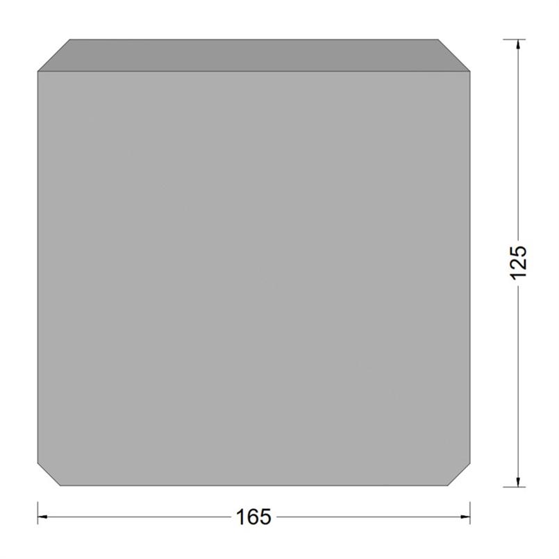 Blok fender (CF-B) 165x125mm - massief - (UHMW-PE top)