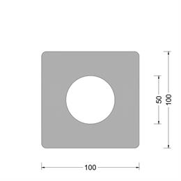 Blok fender 100x100mm - O-kamer 030mm