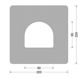 Blok fender 200x200mm - D-kamer 090x095mm