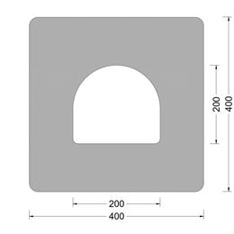 Blok fender 400x400mm - D-kamer 200x200mm