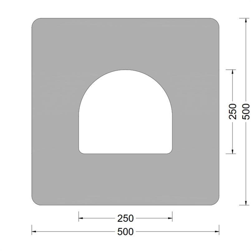 Blok fender 500x500mm - D-kamer 250x250mm