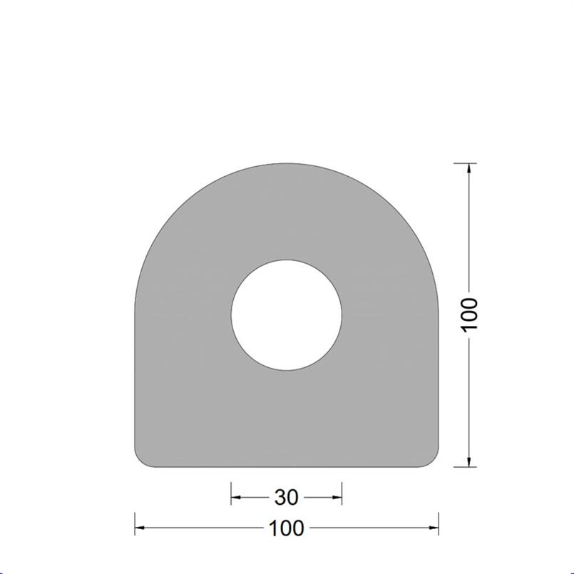 DC-fender 100x100mm - O-kamer 050mm