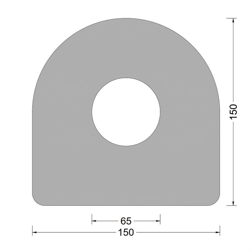 DC-fender 150x150mm - O-kamer 065mm