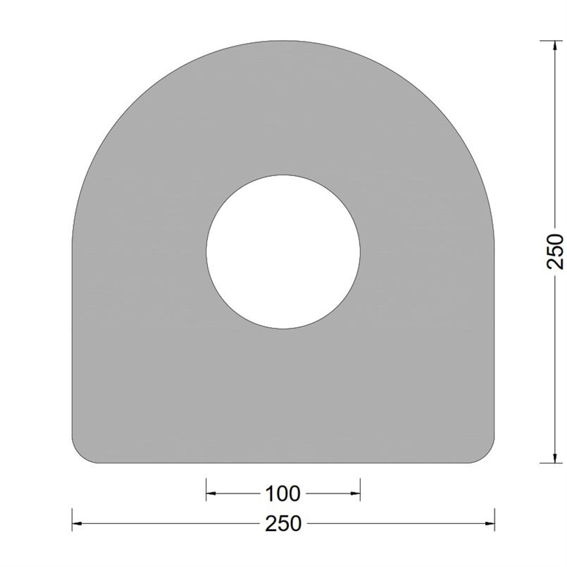 DC-fender 250x250mm - O-kamer 100mm