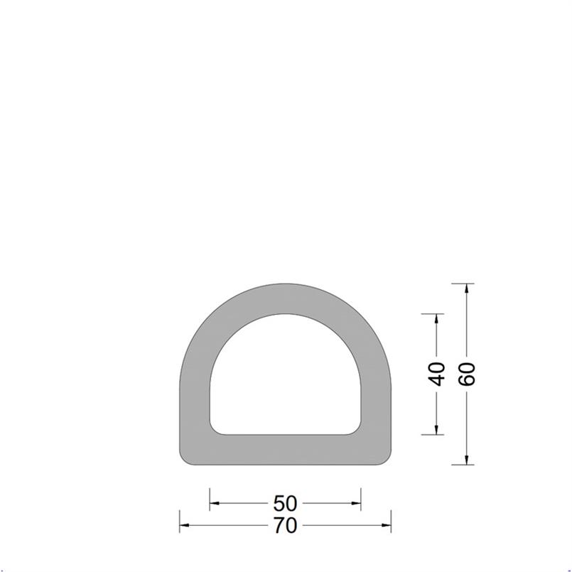 DD-fender 070x060mm - D-kamer 050x040mm - Grijs