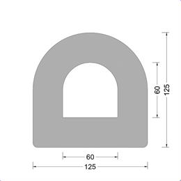 DD-fender 125x125mm - D-kamer 060x060mm