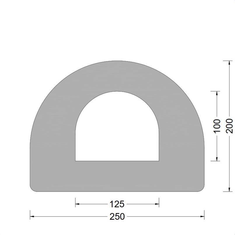 DD-fender 250x200mm - D-kamer 125x100mm