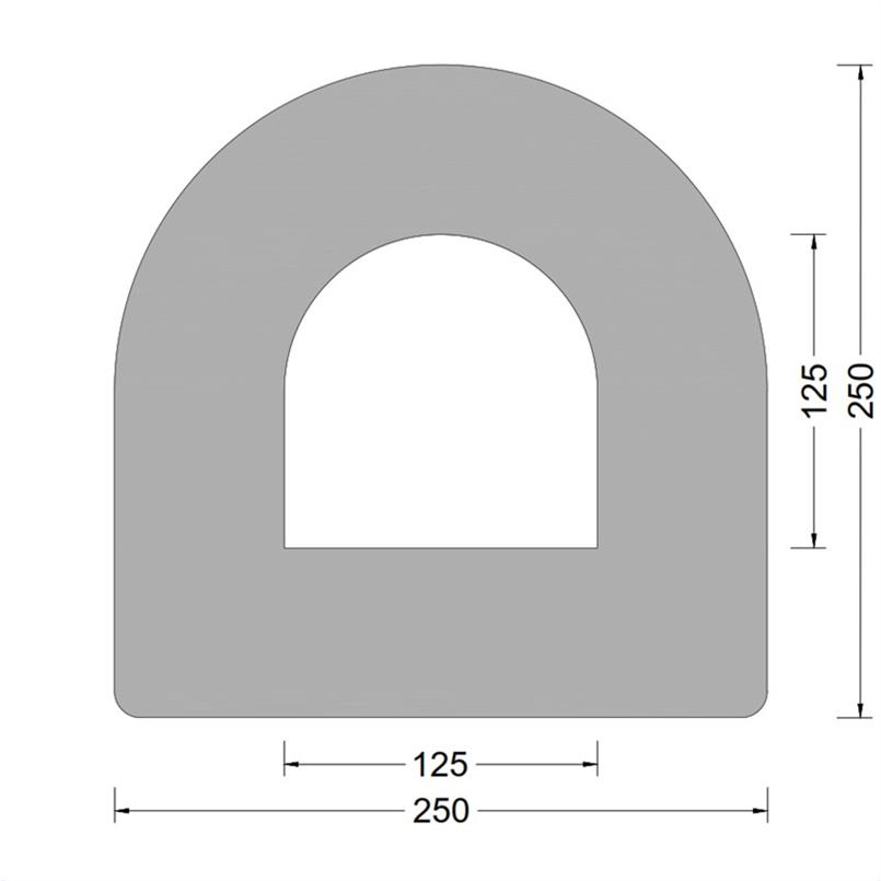 DD-fender 250x250mm - D-kamer 125x125mm