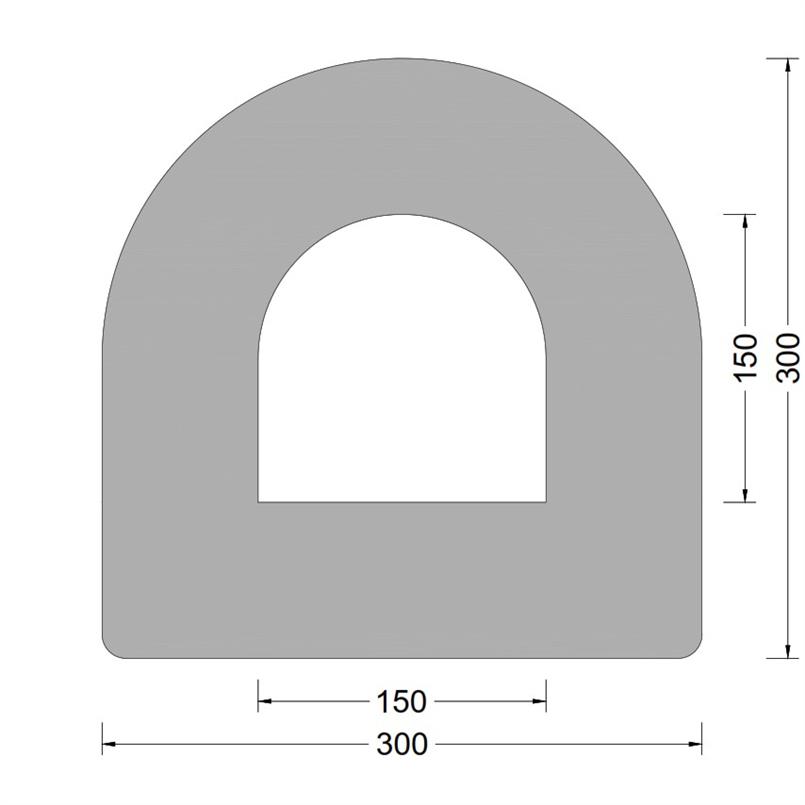 DD-fender 300x300mm - D-kamer 150x150mm