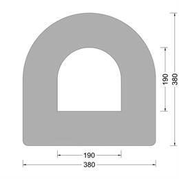 DD-fender 380x380mm - D-kamer 190x190mm