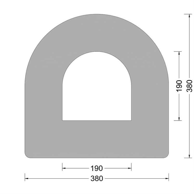 DD-fender 380x380mm - D-kamer 190x190mm