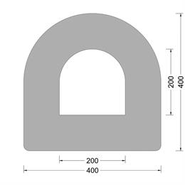 DD-fender 400x400mm - D-kamer 200x200mm