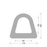 Delta-fender 110x100mm - kamer 068x065mm