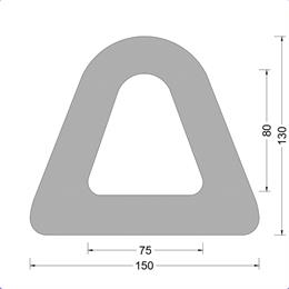 Delta-fender 150x130mm - kamer 080x075mm