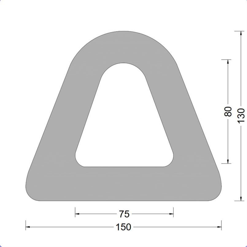 Delta-fender 150x130mm - kamer 080x075mm