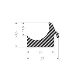 Mosrubber profiel 27x21,5 mm