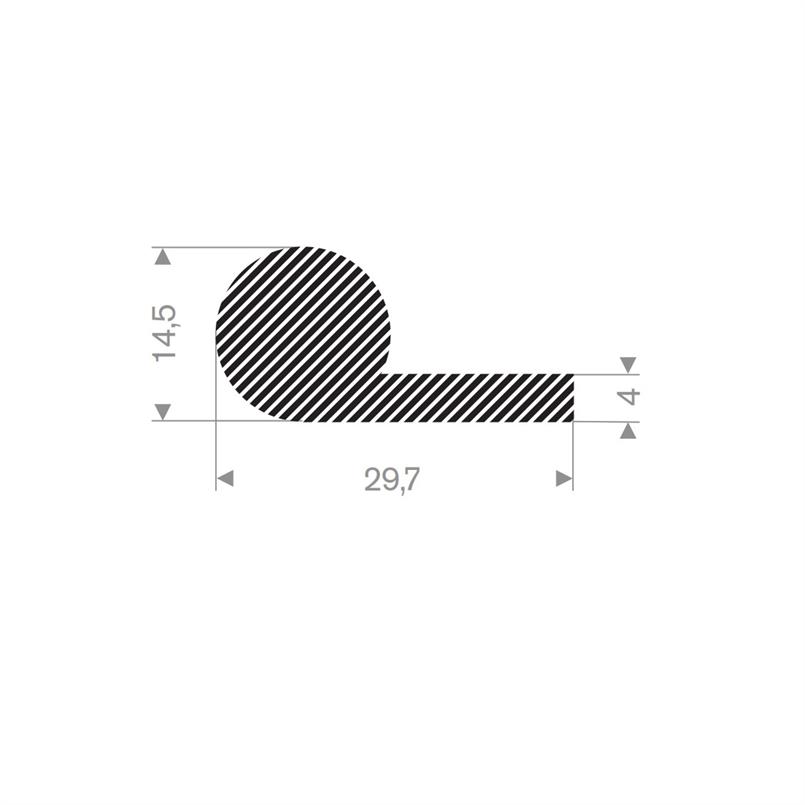 Mosrubber profiel 30x15 mm