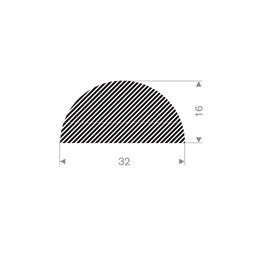 Mosrubber profiel 32x16 mm