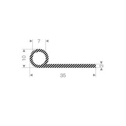 Mosrubber profiel 35x10 mm