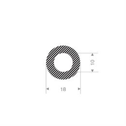 Mosrubber slangprofiel 18x10 mm
