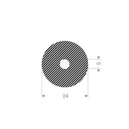 Mosrubber slangprofiel 24x5 mm