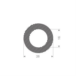 Mosrubber slangprofiel 26x16 mm