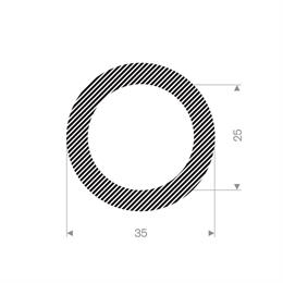 Mosrubber slangprofiel 35x25 mm