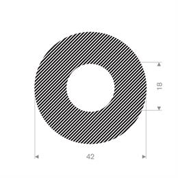 Mosrubber slangprofiel 42x18 mm