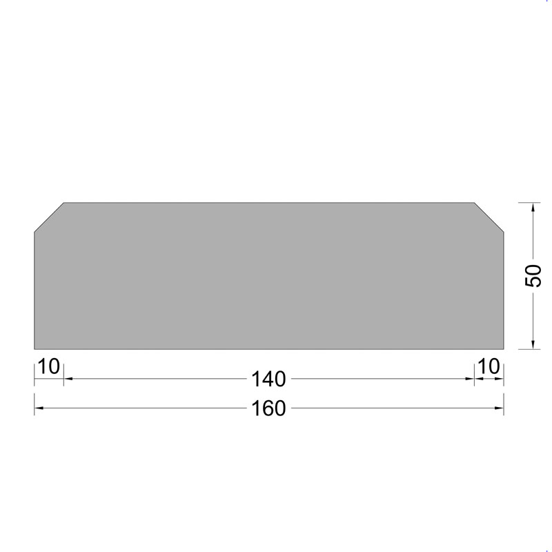 Muurbescherming profiel - 160x050mm