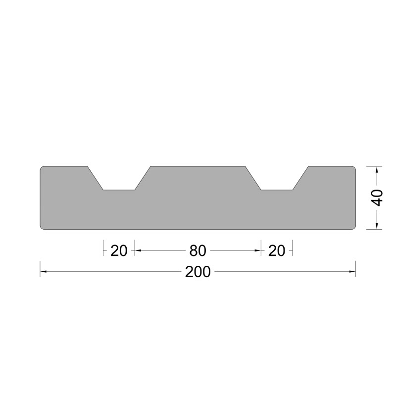 Muurbescherming profiel - 200x040mm