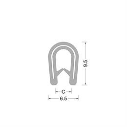 PVC kantafwerk profiel - grijs - klembereik 0.5-2.0mm