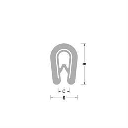 PVC kantafwerk profiel - grijs - klembereik 1.0-2.0mm