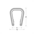 PVC kantafwerk profiel - grijs - klembereik 6.0-8.0mm