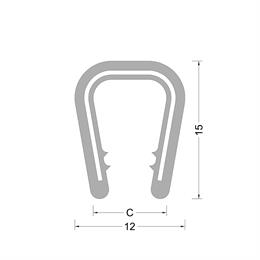 PVC kantafwerk profiel - grijs - klembereik 6.0-8.0mm