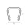 PVC kantafwerk profiel - grijs - klembereik 8.0-10mm