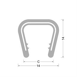 PVC kantafwerk profiel - grijs - klembereik 8.0-10mm