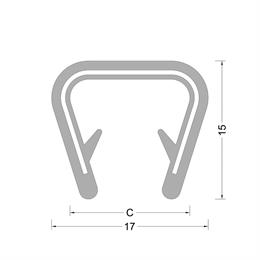 PVC kantafwerk profiel - zwart - klembereik 10-12mm