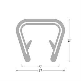 PVC kantafwerk profiel - zwart - klembereik 10-12mm