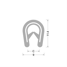 PVC kantafwerk profiel - zwart - klembereik 2.0.-4.0mm