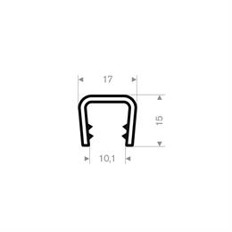 PVC kantafwerk profiel - zwart - klembereik 7.5-9.0mm