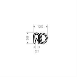 PVC Klemprofiel met mosrubber - klembereik 1.0-2.0mm