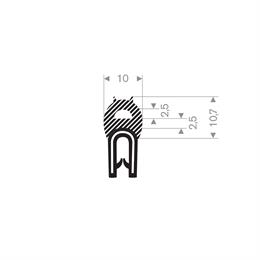 PVC Klemprofiel met mosrubber - klembereik 1.0-2.0mm