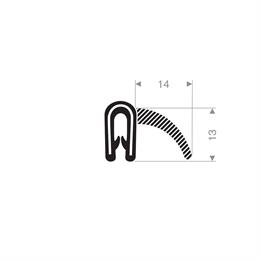 PVC Klemprofiel met mosrubber - klembereik 1.5-4.0mm