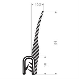 PVC Klemprofiel met mosrubber - klembereik 1.5-4.0mm