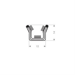 Raamloopprofiel met metaal - 12x14mm