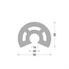 Rescue C-fender profiel - 090x069mm - O-bore 28mm